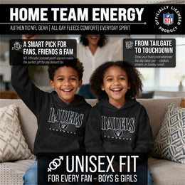 Las Vegas Raiders NFL Youth Overtime Blueprint Football Fleece Hooded Sweatshirt - Black