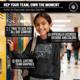 Las Vegas Raiders NFL Youth Overtime Blueprint Football Fleece Hooded Sweatshirt - Black