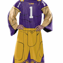 LSU Tigers NCAA Team Wearable Blanket with Sleeves - Purple