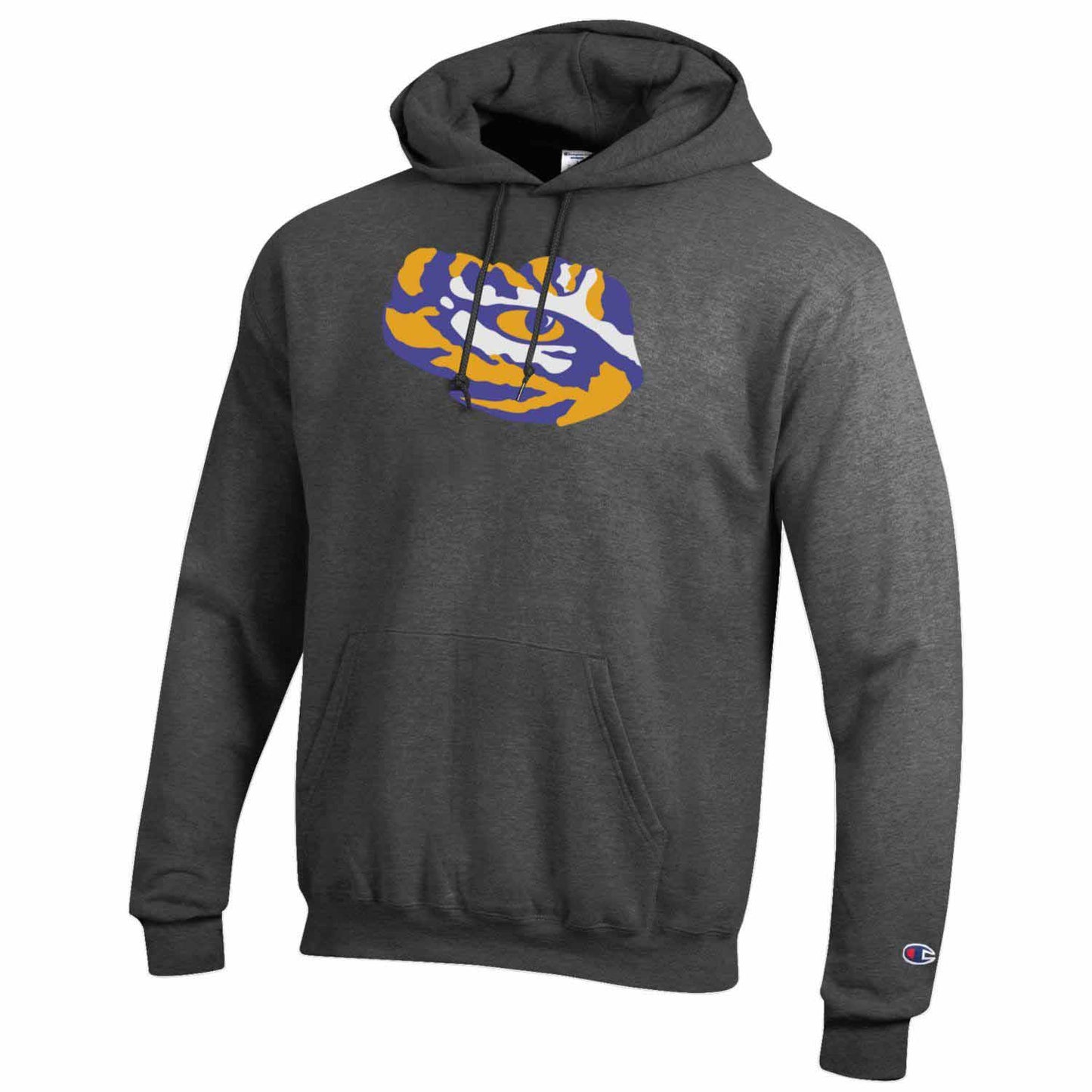 LSU Tigers Adult Mascot Fleece Hooded Sweatshirt - Charcoal