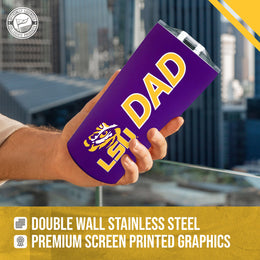 LSU Tigers NCAA Stainless Steel Travel Tumbler for Dad - Purple