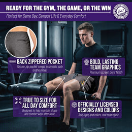 LSU Tigers NCAA Men’s University Athletic Performance Shorts - Black Heather