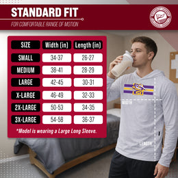 LSU Tigers NCAA Unisex Scholarship Cloud Jersey Performance Hooded Long Sleeve Tee - Gray Heather