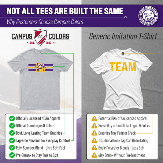 LSU Tigers Unisex NCAA Scholarship Cloud Jersey Athletic Short Sleeve Performance Tee - Gray Heather