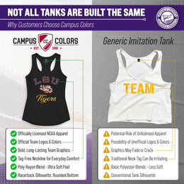 LSU Tigers NCAA Womens Tag-Less Ultra Soft Tailgate Tank Top - Black Heather