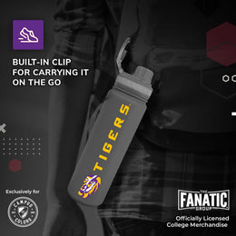 LSU Tigers NCAA Stainless Steel Water Bottle - Sport Gray