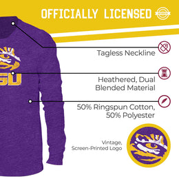 LSU Tigers NCAA MVP Adult Long-Sleeve Shirt - Purple
