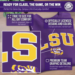 LSU Tigers NCAA Adult Tackle Twill Crewneck Sweatshirt - Purple