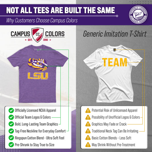 LSU Tigers Adult MVP Heathered Cotton Blend T-Shirt - Purple