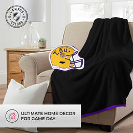 LSU Tigers NCAA Helmet Super Soft Football Pillow - Gold