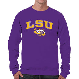 LSU Tigers Adult Arch & Logo Soft Style Gameday Crewneck Sweatshirt - Purple
