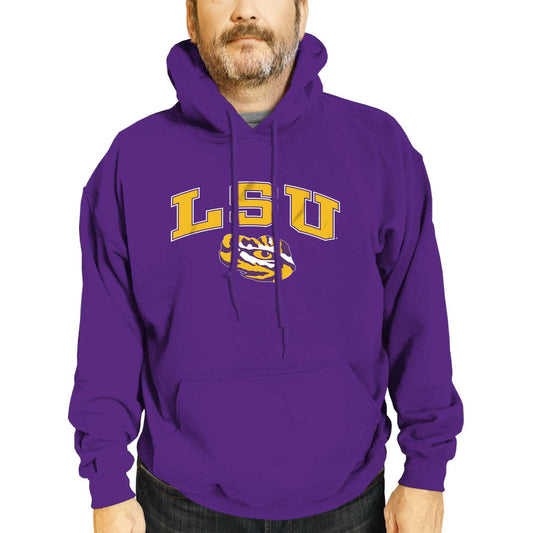 LSU Tigers Adult Arch & Logo Soft Style Gameday Hooded Sweatshirt - Purple