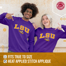 LSU Tigers NCAA Adult Tackle Twill Crewneck Sweatshirt - Purple