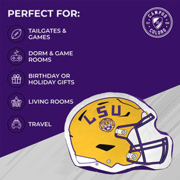 LSU Tigers NCAA Helmet Super Soft Football Pillow - Gold