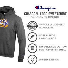 LSU Tigers Adult Mascot Fleece Hooded Sweatshirt - Charcoal