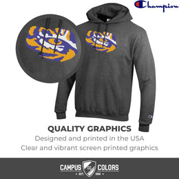 LSU Tigers Adult Mascot Fleece Hooded Sweatshirt - Charcoal