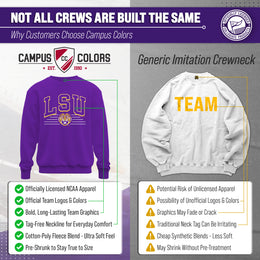 LSU Tigers NCAA Adult Unisex Overtime Classics Crewneck Fleece Sweatshirt - Purple