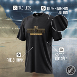 Las Vegas Golden Knights Adult NHL Heather Charcoal True Fan Hockey T-Shirt - Charcoal