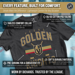 Las Vegas Golden Knights NHL Adult Faceoff Tag-Less T-Shirt - Black