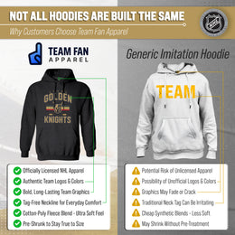 Las Vegas Golden Knights Adult NHL Faceoff Hockey Fleece Hooded Sweatshirt- Jersey Stripe - Black