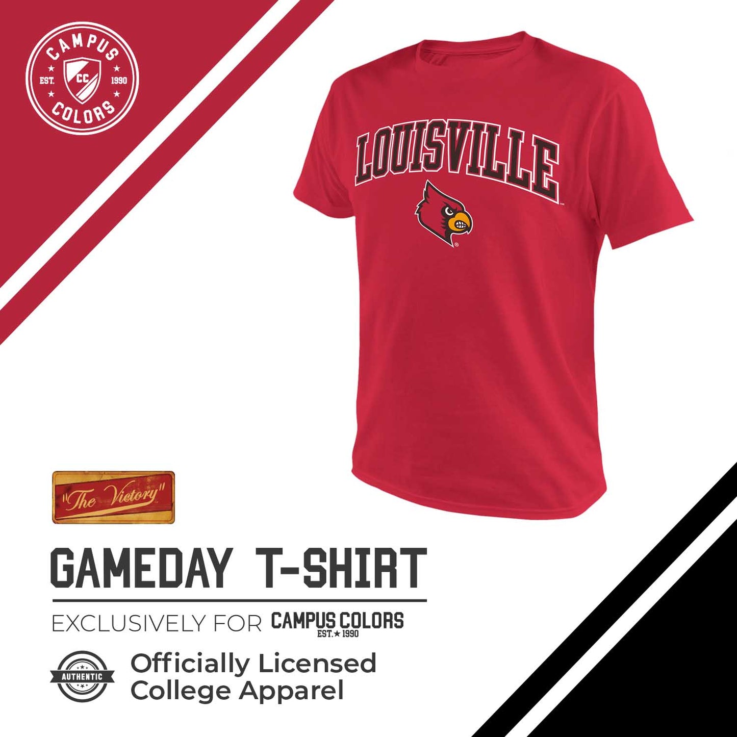 Louisville Cardinals NCAA Adult Gameday Cotton T-Shirt - Red