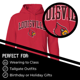 Louisville Cardinals Adult Arch & Logo Soft Style Gameday Hooded Sweatshirt - Red