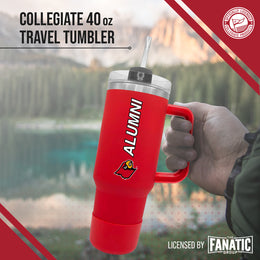Louisville Cardinals Collegiate 40oz Stainless Steel Travel Tumbler with Handle for Alumni - Red