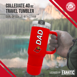 Louisville Cardinals Collegiate 40oz Stainless Steel Travel Tumbler with Handle for Dad - Red