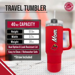 Louisville Cardinals Collegiate 40oz Stainless Steel Travel Tumbler with Handle for Mom - Red