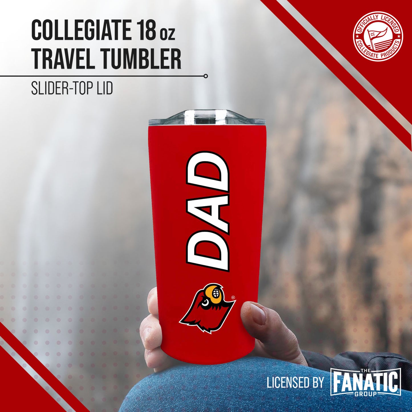 Louisville Cardinals NCAA Stainless Steel Travel Tumbler for Dad - Red