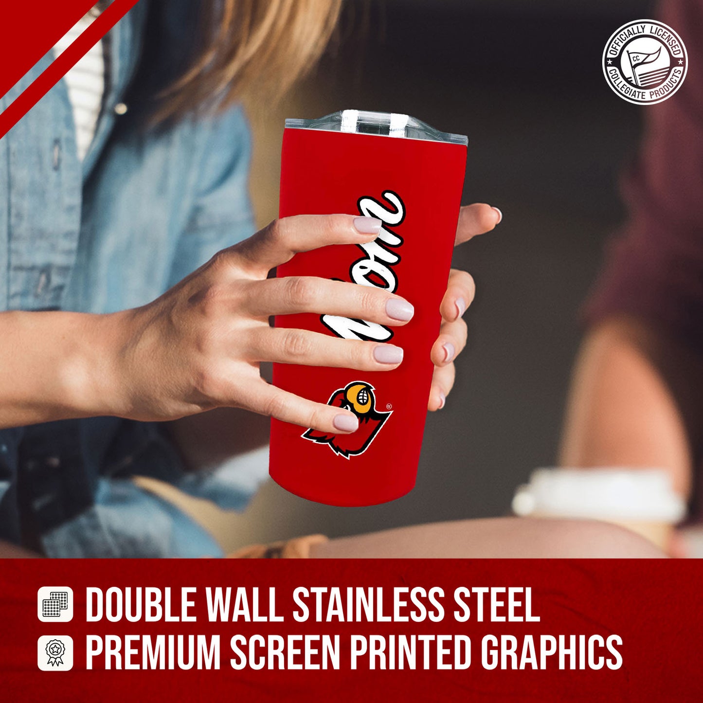 Louisville Cardinals NCAA Stainless Steel Travel Tumbler for Mom - Red