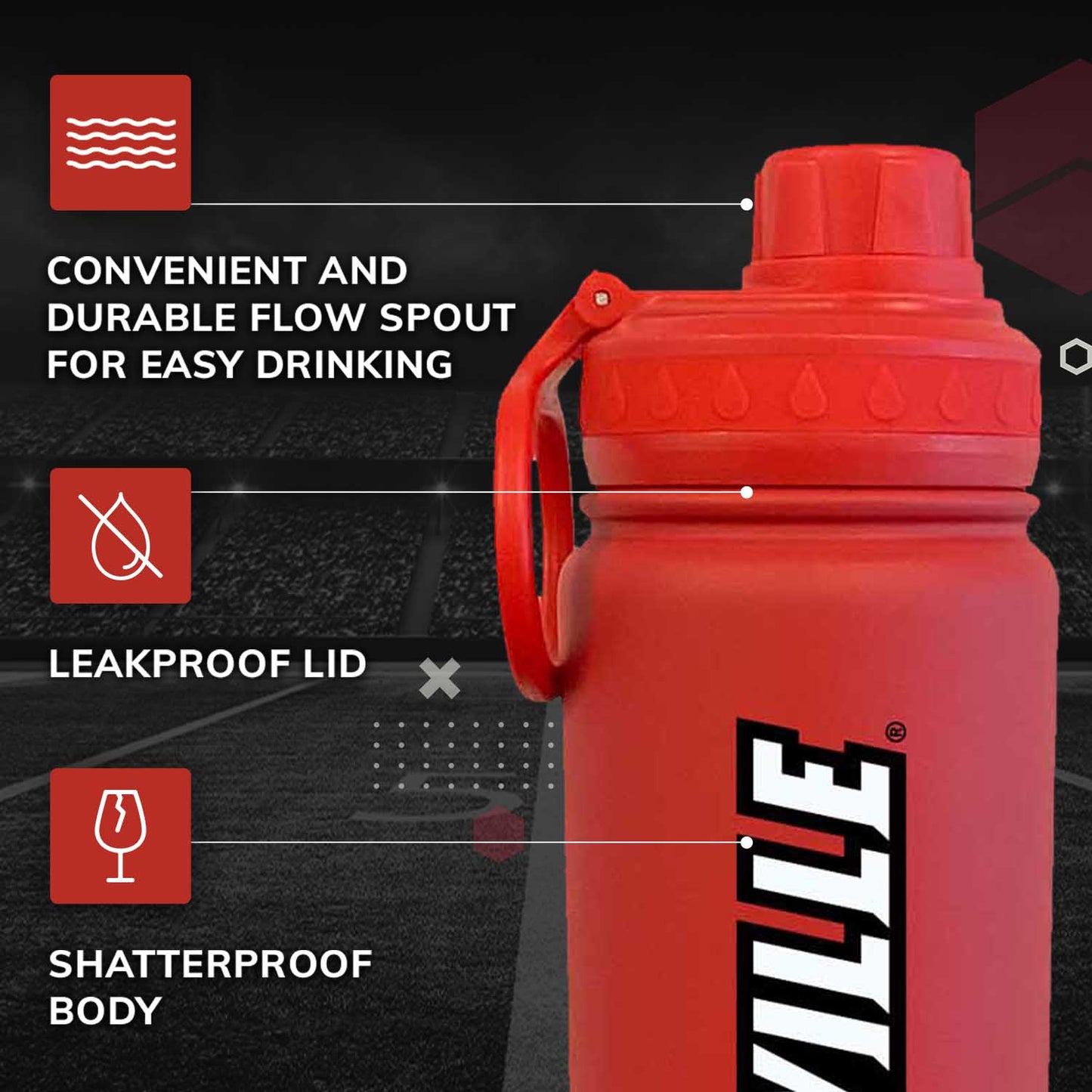 Louisville Cardinals NCAA Stainless Steel Water Bottle - Red