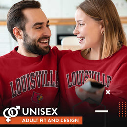 Louisville Cardinals NCAA Adult Tackle Twill Crewneck Sweatshirt - Red