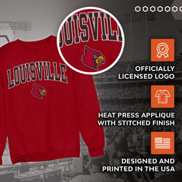 Louisville Cardinals NCAA Adult Tackle Twill Crewneck Sweatshirt - Red