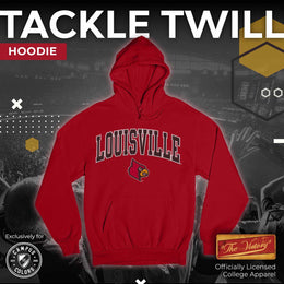 Louisville Cardinals NCAA Adult Tackle Twill Hooded Sweatshirt - Red