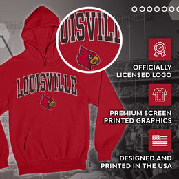 Louisville Cardinals NCAA Adult Tackle Twill Hooded Sweatshirt - Red