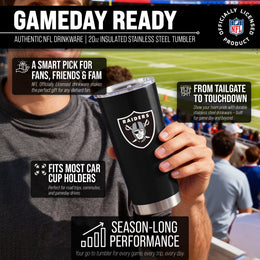 Las Vegas Raiders NFL 20oz Gameday Stainless Steel Tumbler - Black