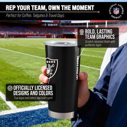 Las Vegas Raiders NFL 20oz Gameday Stainless Steel Tumbler - Black
