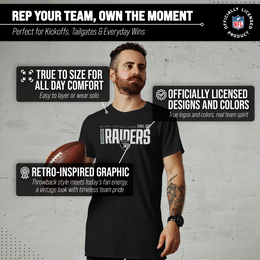 Las Vegas Raiders NFL Adult Modern Endzone Tag-Less T-Shirt - Black