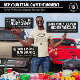 Las Vegas Raiders NFL Adult Big Date Tag-Less T-Shirt - Natural