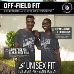 Las Vegas Raiders NFL Adult Distressed Helmet Tag-Less T-Shirt - Heather Charcoal