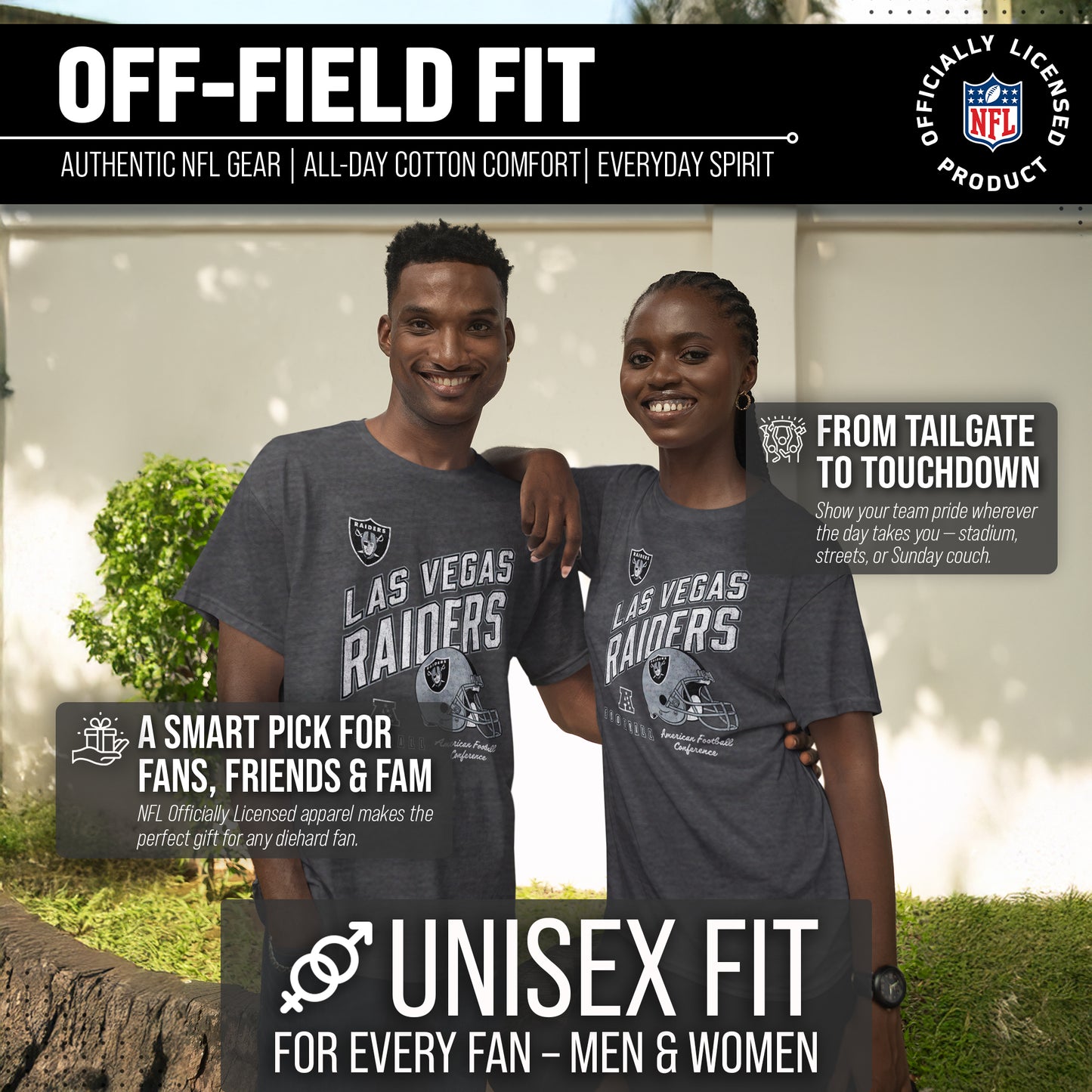 Las Vegas Raiders NFL Adult Distressed Helmet Tag-Less T-Shirt - Heather Charcoal