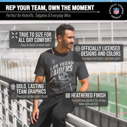 Las Vegas Raiders NFL Adult Distressed Helmet Tag-Less T-Shirt - Heather Charcoal