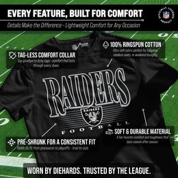 Las Vegas Raiders NFL Adult Overtime Blueprint Tag-Less T-Shirt - Black