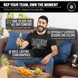 Las Vegas Raiders NFL Adult Overtime Blueprint Tag-Less T-Shirt - Black