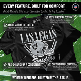 Las Vegas Raiders NFL Adult Retro Triangle Unisex T-Shirt - Black