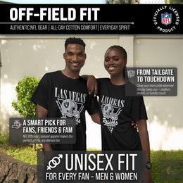 Las Vegas Raiders NFL Adult Retro Triangle Unisex T-Shirt - Black