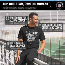 Las Vegas Raiders NFL Adult Retro Triangle Unisex T-Shirt - Black