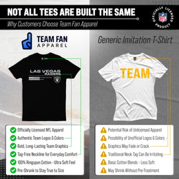 Las Vegas Raiders Adult NFL Speed Stat Sheet T-Shirt - Black