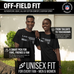 Las Vegas Raiders Adult NFL Speed Stat Sheet T-Shirt - Black